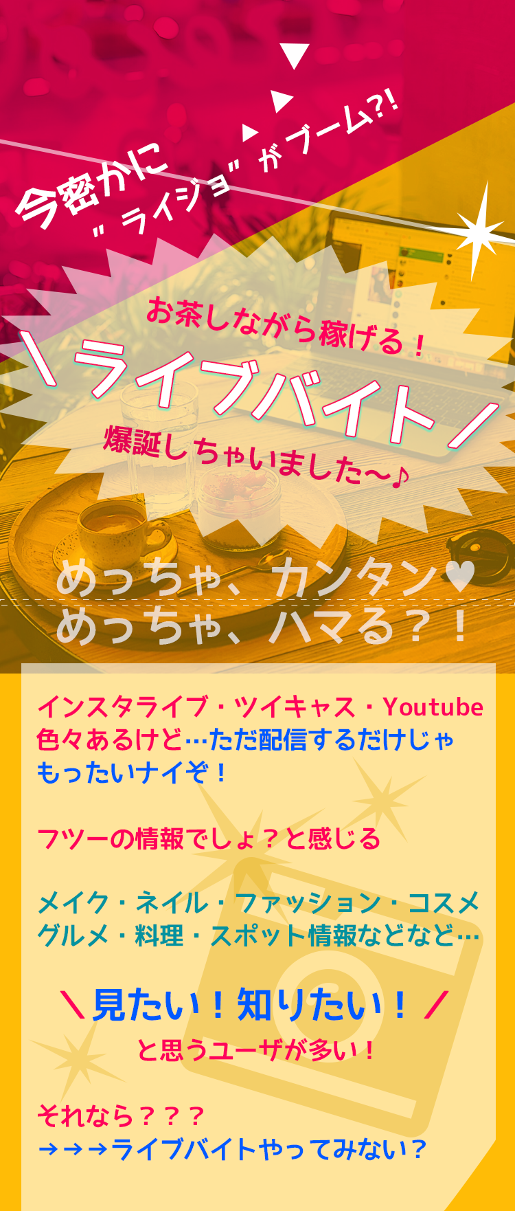 お茶しながら稼げるライブバイト爆誕しちゃいました～♪